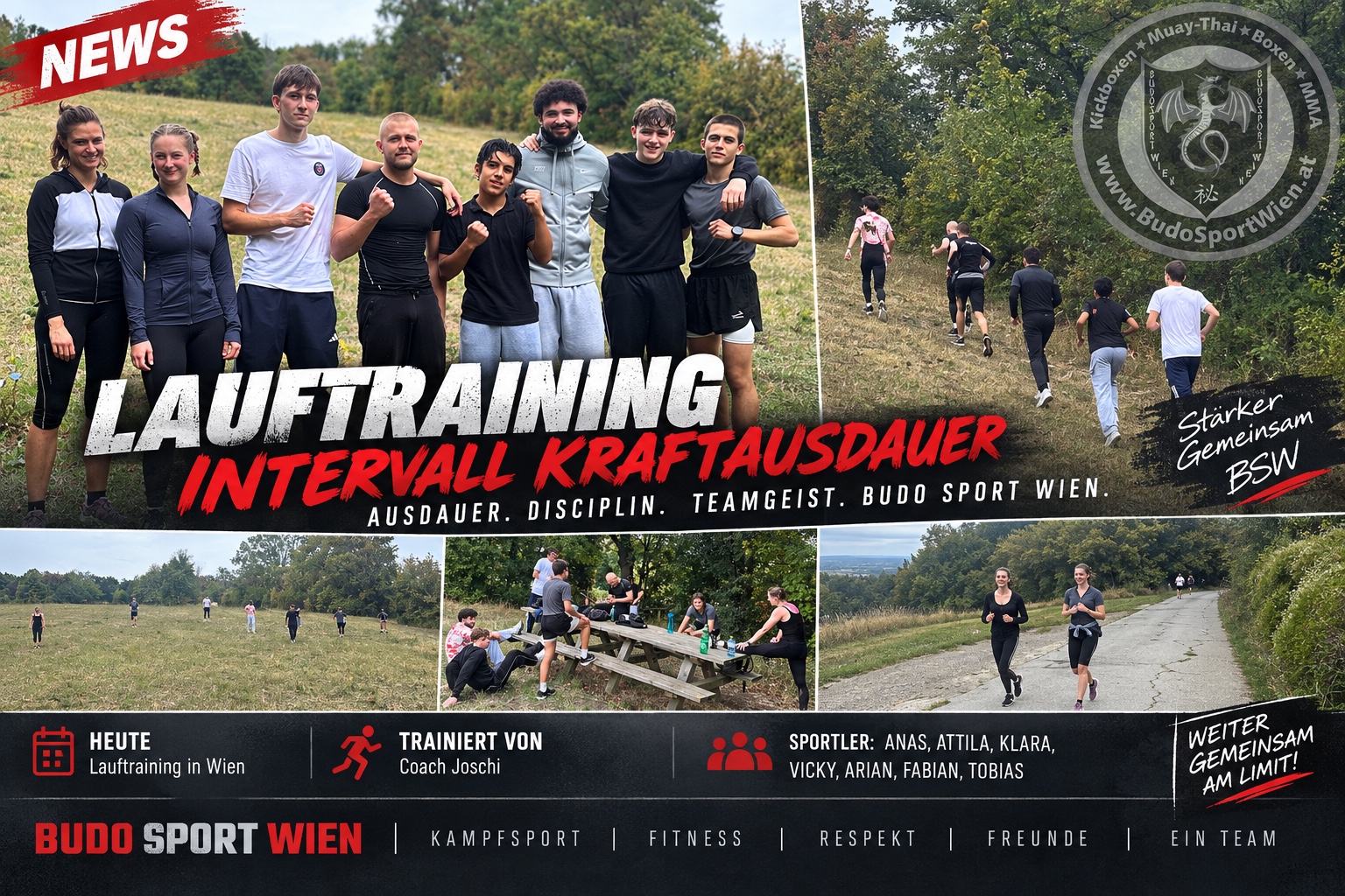 Lauftraining bei Budo Sport Wien: Intervall und Kraftausdauer mit Coach Joschi